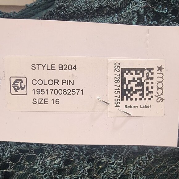 B&A By Betsy & Adam Petite V-Neck Lace-Bodice Gown - Picture 3 of 5